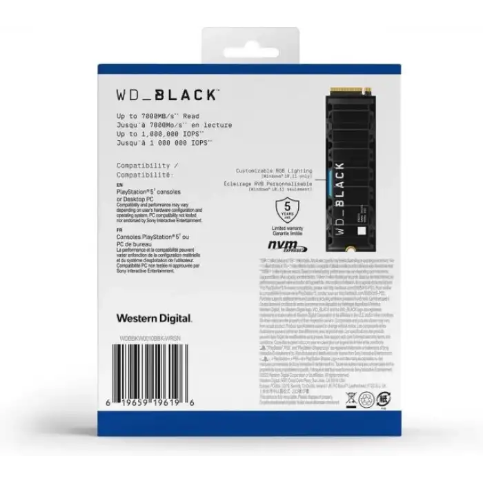 WD_BLACK 1 TB PS5 Konsolları için Soğutuculu SSD