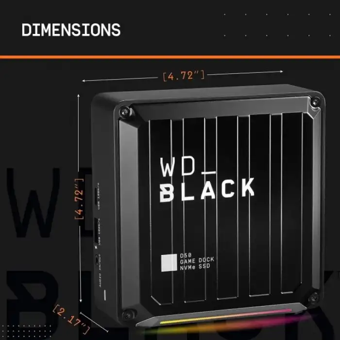 WD_BLACK D50 Game Dock, Thunderbolt 3 Bağlantılı RGB