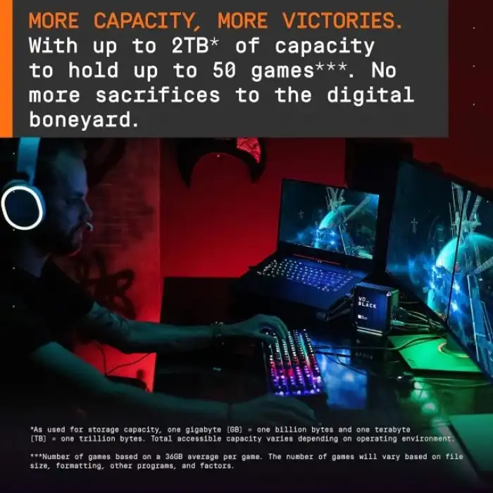 WD_BLACK D50 Game Dock, Thunderbolt 3 Bağlantılı RGB
