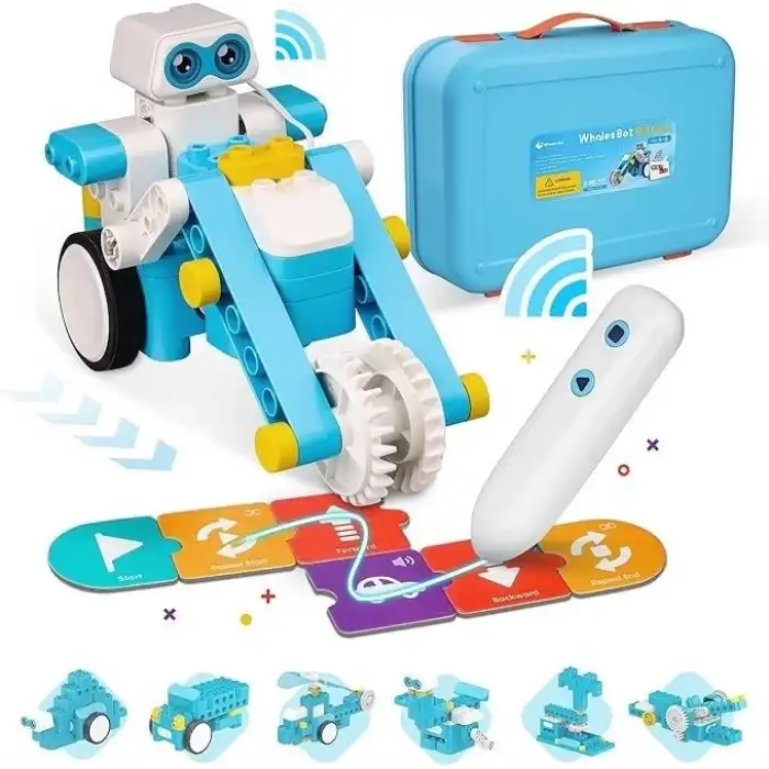 WhalesBot B3 Pro Kodlama Robotu 4+ Yaş Çocuklar İçin 24ü 1 Arada Robotik Kit