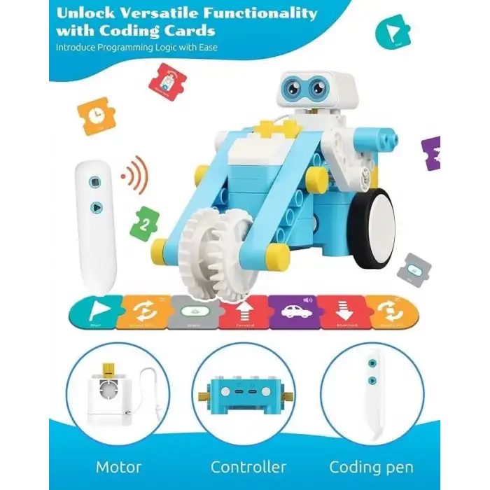 WhalesBot B3 Pro Kodlama Robotu 4+ Yaş Çocuklar İçin 24ü 1 Arada Robotik Kit