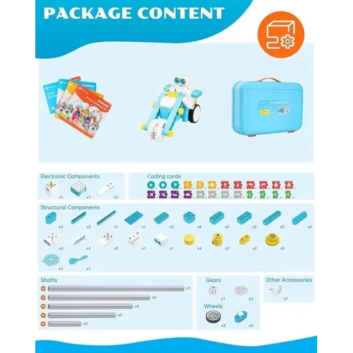 WhalesBot B3 Pro Kodlama Robotu 4+ Yaş Çocuklar İçin 24ü 1 Arada Robotik Kit