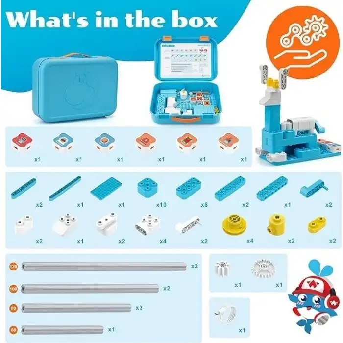 WhalesBot Çocuklar İçin A3 Kodlama Robotu, Çoklu Sensör Kodlama Bloğu +3 Yaş