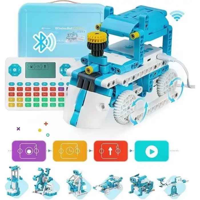 WhalesBot D3 Pro Kodlama Robotu  6+ Yaş Çocuklar İçin 12si 1 Arada Robotik Kit