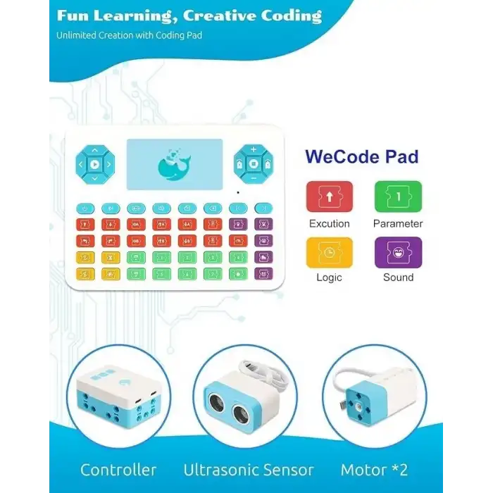 WhalesBot D3 Pro Kodlama Robotu  6+ Yaş Çocuklar İçin 12si 1 Arada Robotik Kit