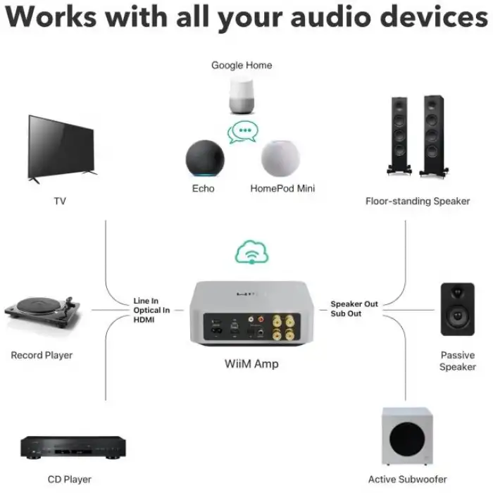 WiiM Amp: Çok Odalı Yayın Amplifikatörü - Chromecast