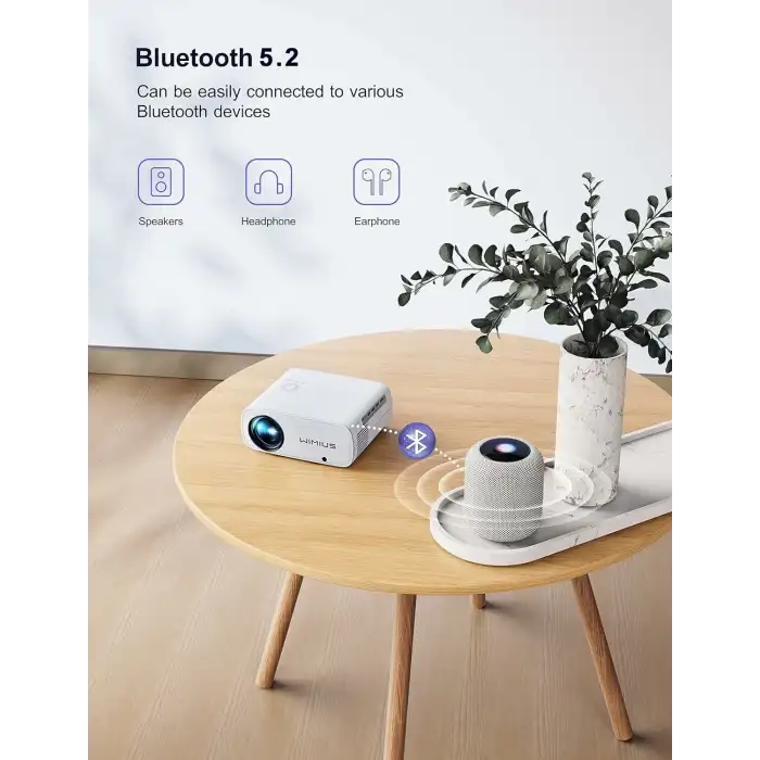 WiMiUS Film Projektörü - WiFi-Bluetooth 1080P