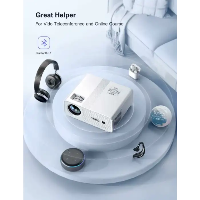 WiMiUS W7 Yerel 1080P Projektör 4K Destekli - 5G WiFi Bluetooth