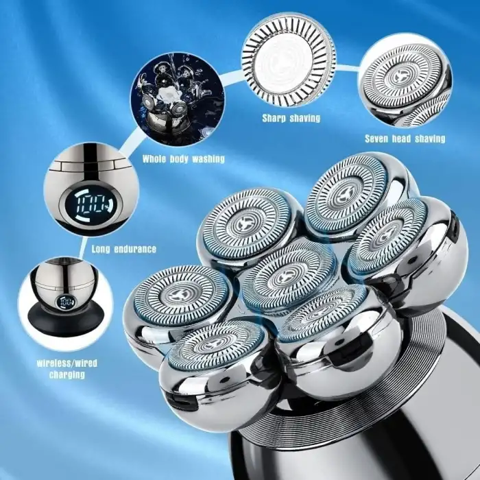 Wjiang 7D Kel Erkekler İçin - 6sı 1 Arada Elektrikli Baş Tıraş Makinesi
