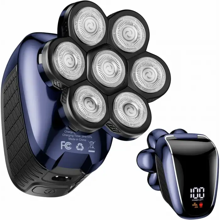 Wyklaus - Kel Erkekler için Elektrikli Kafa Tıraş Makinesi - Koyu Mavi