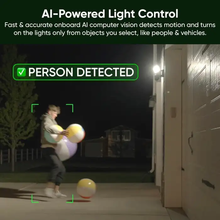 Wyze Floodlight Camera Pro, 2K HD Dış Mekan Güvenlik Kamerası - Siyah