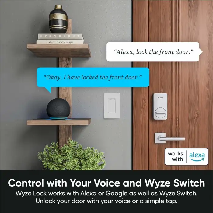 Wyze Lock WiFi ve Bluetooth Etkin Akıllı Kapı Kilidi, Kablosuz ve Anahtarsız Giriş