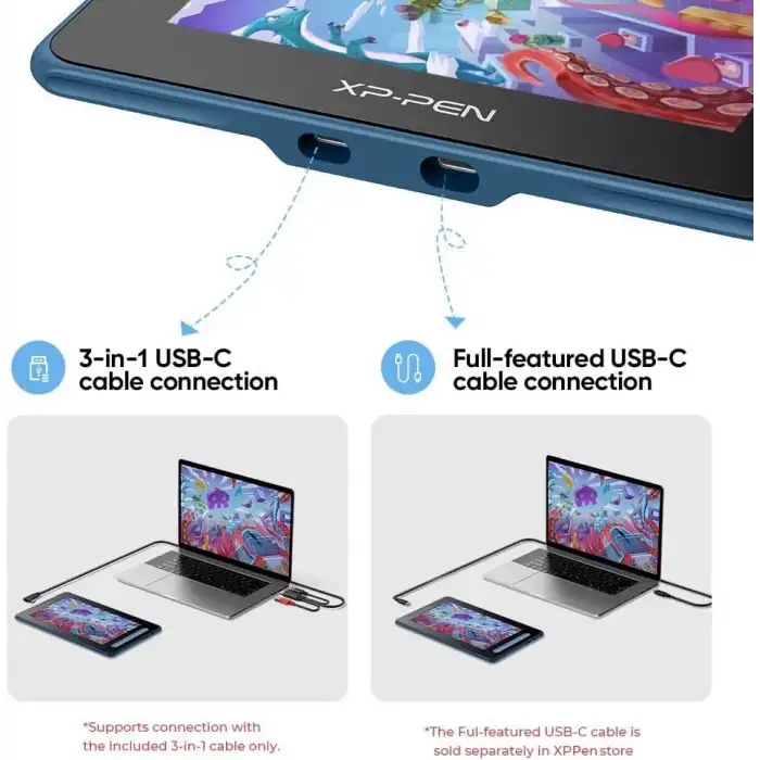 XP-Pen Artist 10 2.Gen, Bilgisayar Grafik Çizim Tableti - 10 Inc - Mavi