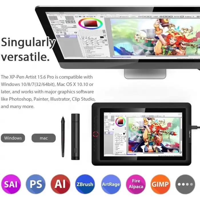 XP-Pen Artist 15.6 Pro Eğim Destekli Grafik Çizim Tableti