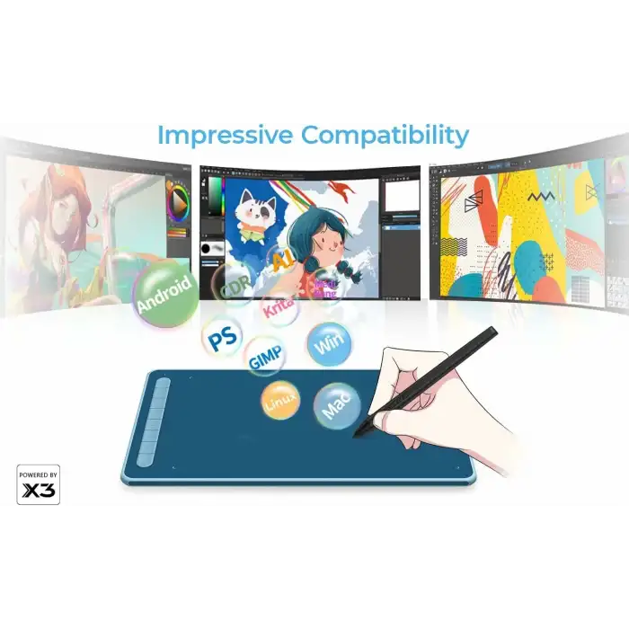 XP-Pen Deco LW Bluetooth Kablosuz Grafik Çizim Tableti 10x6  - Mavi