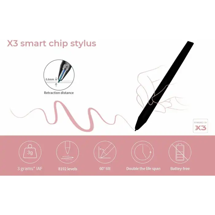 XP-Pen Deco LW Bluetooth Kablosuz Grafik Çizim Tableti 10x6  - Pembe