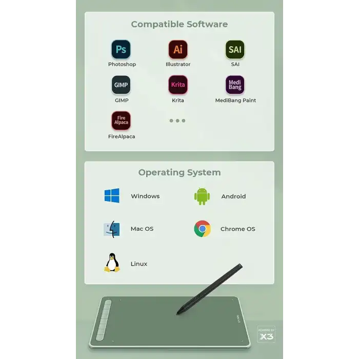 XP-Pen Deco LW Bluetooth Kablosuz Grafik Çizim Tableti 10x6  - Yeşil