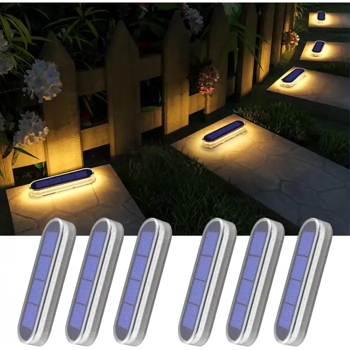 YiLaie Güneş Enerjili Dış Mekan Işıkları Otomatik Açma/Kapama 6 Adet - Sıcak Beyaz