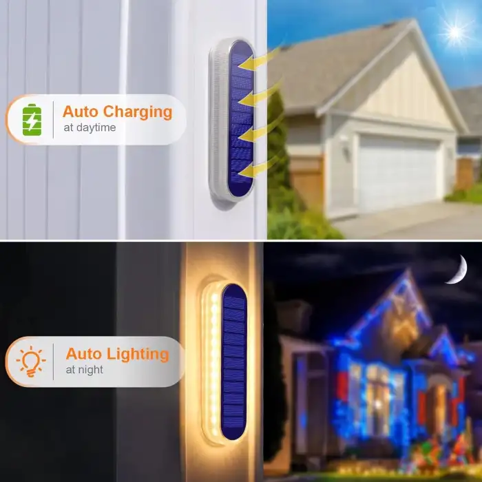 YiLaie Güneş Enerjili Dış Mekan Işıkları Otomatik Açma/Kapama 6 Adet - Sıcak Beyaz
