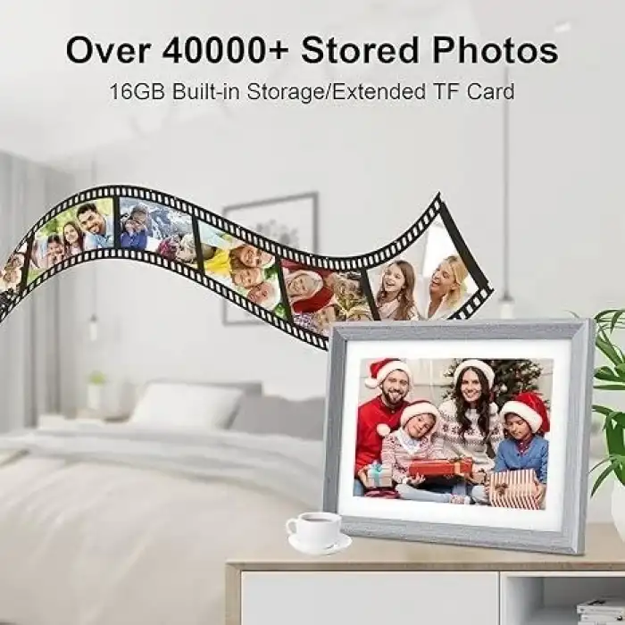 YunQiDeer Dijital Fotoğraf Çerçevesi WiFi 10.1 Inc 16GB 1280x800 IPS Ekran