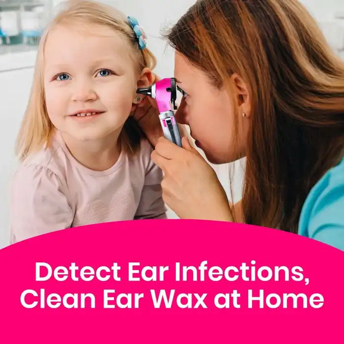 Zyrev ZetaLife Otoskop - Işıklı  Kulak Enfeksiyonu Dedektörü - Pembe