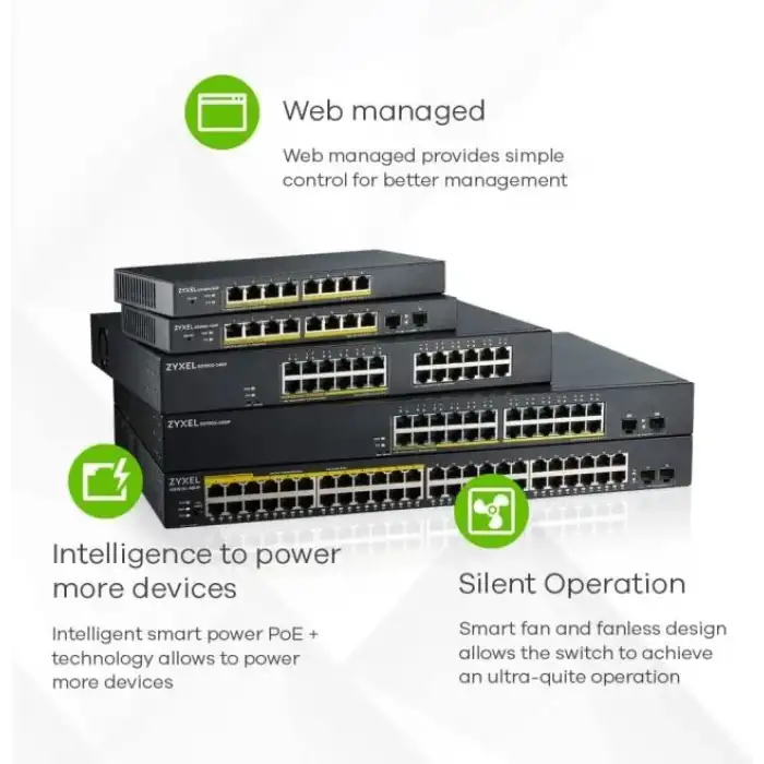 ZYXEL 24 Bağlantı Noktalı Gigabit Ethernet Akıllı Switch GS1900-24