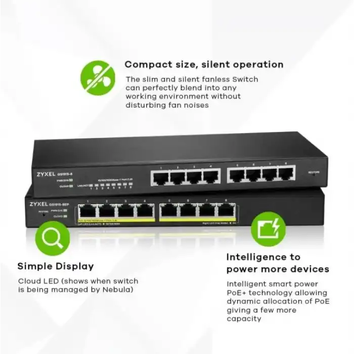 ZYXEL 24 Bağlantı Noktalı Gigabit Ethernet Akıllı Switch GS1900-24