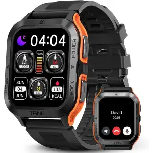 AMAZTIM Akıllı Saat, 60 Gün Pil Ömrü, AI Sesli Asistan - Turuncu