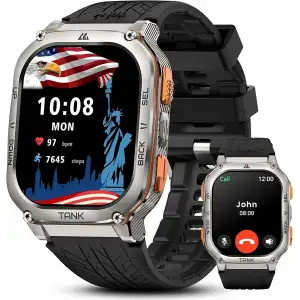 AMAZTIM Akıllı Saat, 60 Gün Pil Ömrü, Paslanmaz Çelik Gövde - Gümüş