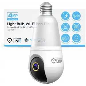 Amcrest Link 4MP Ampul Şeklinde WiFi İç/Dış Mekan Kamerası, 90.5° Görüş Alanı