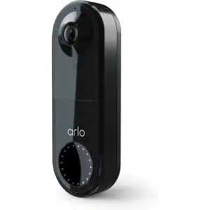 Arlo Essential Kablolu Görüntülü Kapı Zili - HD 180 Görüş, Siyah