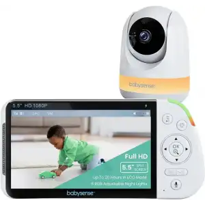 Babysense 5.5 Inc 1080p Full HD Bölünmüş Ekranlı Bebek Monitörü