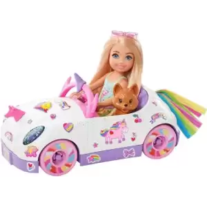 Barbie Chelsea Bebek ve Tek Boynuzlu At Temalı Oyuncak Araba