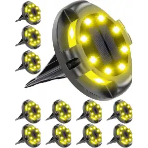 Biling Güneş Enerjili Dış Mekan Yürüyüş Yolu Işıkları - Sıcak Beyaz, 12 Adet