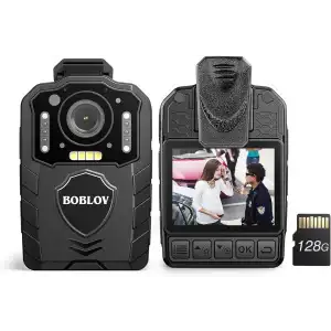 Boblov KJ25 128GB Vücut Kamerası, 10-13 Saat Kayıtlı 3000 mAh, Gece Görüşlü