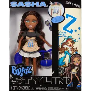 Bratz Stylin Sasha Özelleştirilebilir Tişörtlü Moda Bebeği