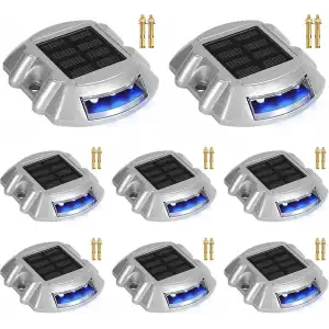 Cremant Güneş Enerjili Yol Yolu Işıkları LED Mavi Işık - 8 Adet