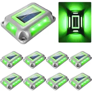 Crepow Güneş Enerjili Güverte Işıkları, Garaj Yolu İskele Işıkları 8 Adet - Yeşil