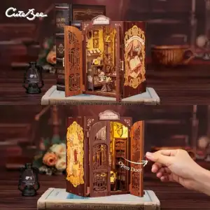CUTEBEE DIY Dollhouse Kitaplık Hayvan Partisi Rave