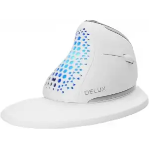 DeLUX Seeker Kablosuz Ergonomik Dikey Mouse, OLED Ekran - M618SXD-Beyaz