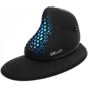DeLUX Seeker Kablosuz Ergonomik Dikey Mouse, OLED Ekran - M618XSD-Siyah