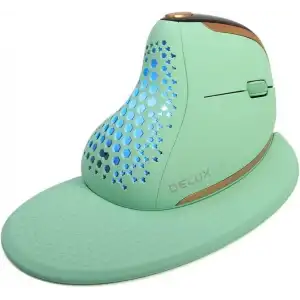 DeLUX Seeker Kablosuz Ergonomik Dikey Mouse, OLED Ekran - M618XSD-Yeşil