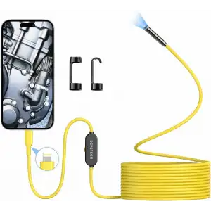 DEPSTECH Işıklı Endoskop Kamerası - 5m Kablo 7mm İnce Prob - Sarı