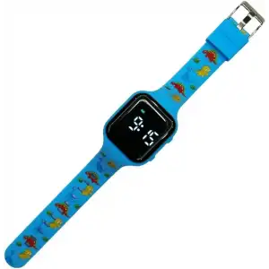 E-Vibra Titreşimli Alarm Saati, Su Geçirmez Tıbbi Hatırlatma (Mavi Dinozor)