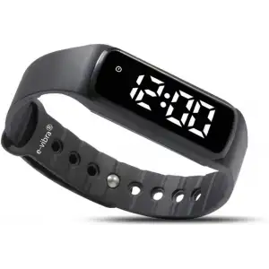 E-Vibra Tuvalet Eğitimi Saati - Sessiz Titreşimli Alarm - (Siyah - Büyük)