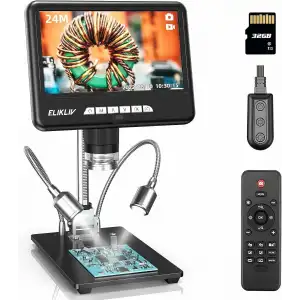 Elikliv EDM401 Max 2K, 7 Inc LCD Dijital Mikroskop 1200x, 24MP
