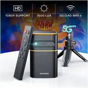Fatork Tripodlu Projektör 1080P HD  5G WiFi -  Kısa Mesafeli Küçük Projektör