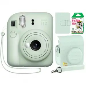 Fujifilm Instax Mini 12 Anlık Fotoğraf Makinesi/Minimate Özel Kılıf/10 Sayfa - Yeşil