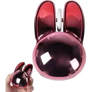 Guguelec Kablosuz Mouse, Sevimli Tavşan Bluetooth Çift Mod, Küçük - Kırmızı