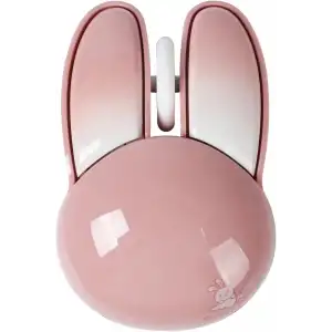 Guguelec Kablosuz Mouse, Sevimli Tavşan Bluetooth Çift Mod, Küçük - Pembe